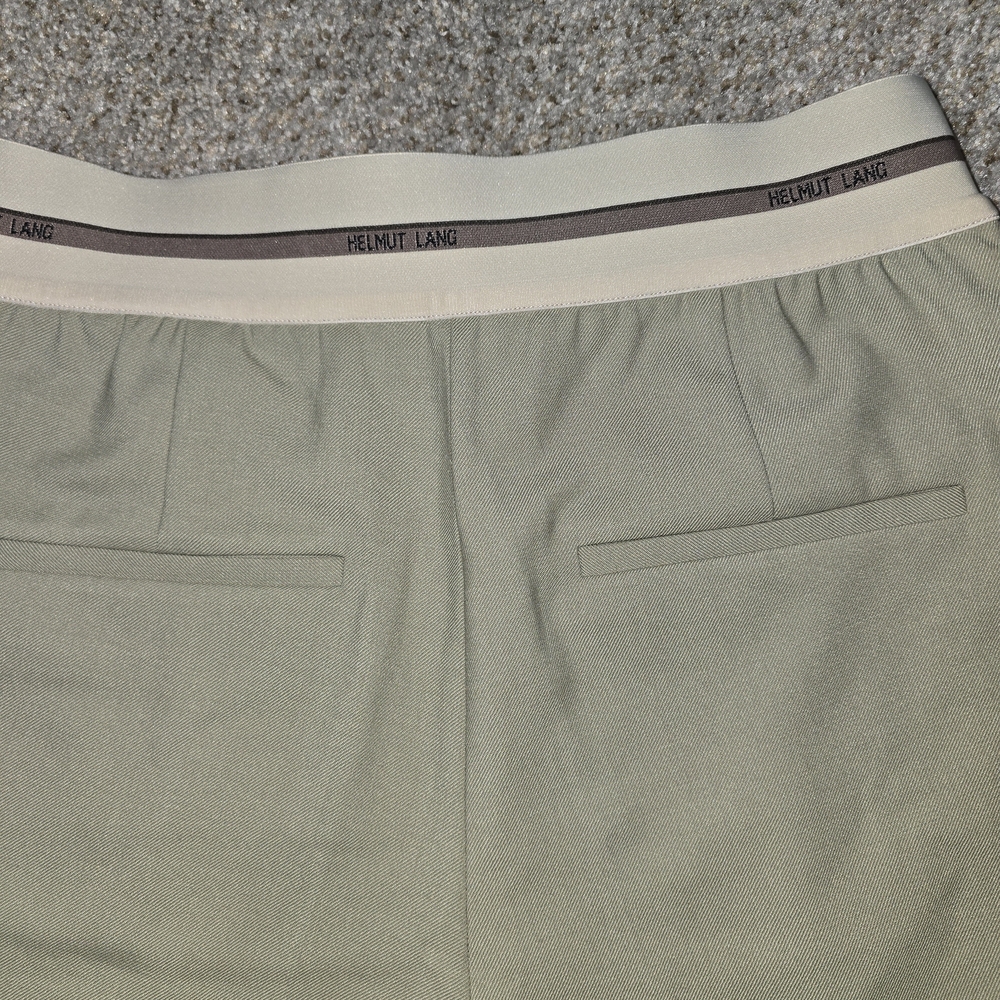 Women's Helmut Lang Logo Band Pull On Shorts In Ceder Stretch Wool Size 8 - Picture 8 of 10